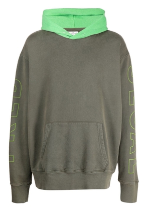 Fred Segal logo-print colour-block hoodie - Green