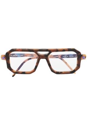 Kuboraum tortoiseshell pilot-frame glasses - Brown