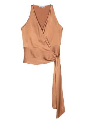 Antonelli wrap charmeuse blouse - Brown