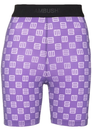 AMBUSH monogram knee-length shorts - Purple