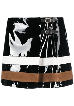 Durazzi Milano buckle-fastening patent-leather miniskirt - Black