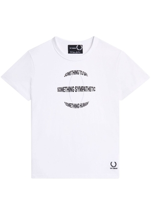 Fred Perry slogan-print cotton T-shirt - White
