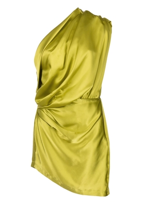 Michelle Mason satin asymmetric mini dress - Yellow
