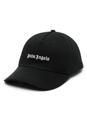 Palm Angels logo-embroidered cotton hat - Black