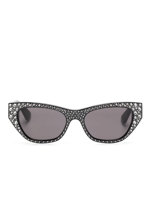 Alexander McQueen Eyewear rhinestone-embellished cat-eye sunglasses - Black
