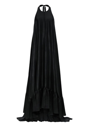 AZEEZA Sadie halterneck silk gown - Black