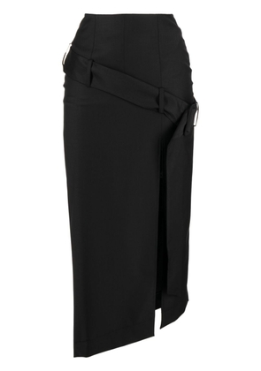 Materiel asymmetric belted midi skirt - Black