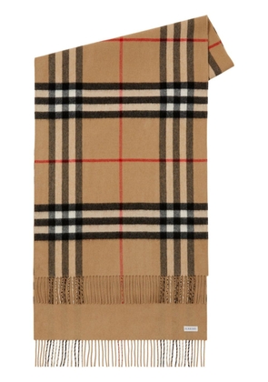 Burberry reversible checked cashmere scarf - Brown