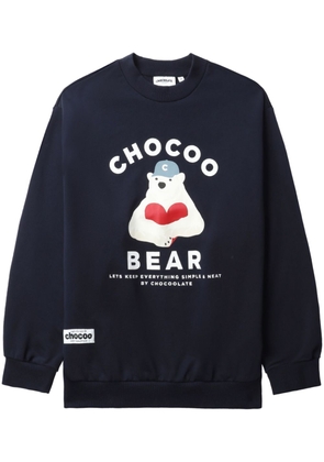 CHOCOOLATE graphic-print cotton sweatshirt - Blue