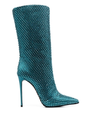 Le Silla Gilda 120mm crystal-embellished boots - Blue