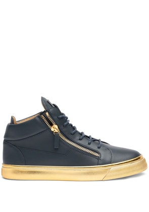 Giuseppe Zanotti Kriss metallic-sole leather sneakers - Blue