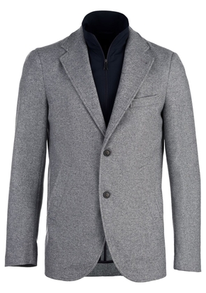 Norwegian Wool layered-design wool-blend blazer - Grey