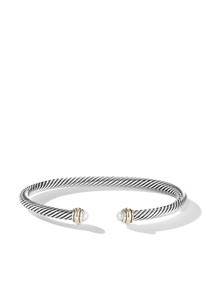 David Yurman 18kt yellow gold and sterling silver Cable Classics pearl bracelet