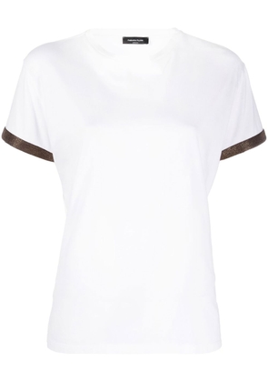 Fabiana Filippi bead-embellished cotton T-shirt - White