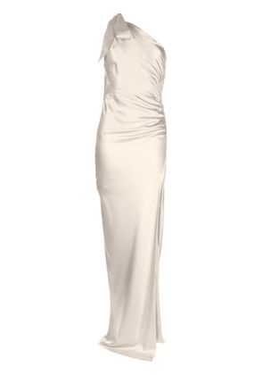 Michelle Mason asymmetric silk maxi gown - Neutrals