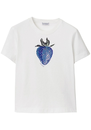 Burberry crystal-embellished cotton T-shirt - White