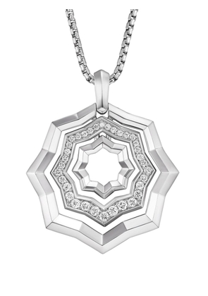 David Yurman sterling silver Stax diamond pendant necklace