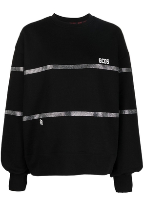 Gcds crystal-embellished striped sweatshirt - Black