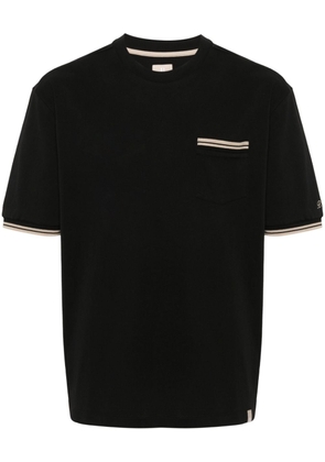 Boggi Milano striped logo-embroidered cotton T-shirt - Black