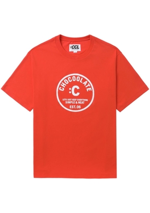 CHOCOOLATE logo-print cotton T-shirt - Orange
