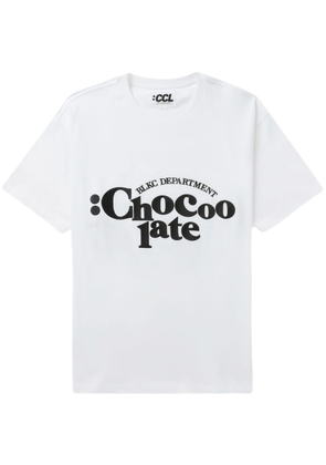 CHOCOOLATE logo-print cotton T-shirt - White