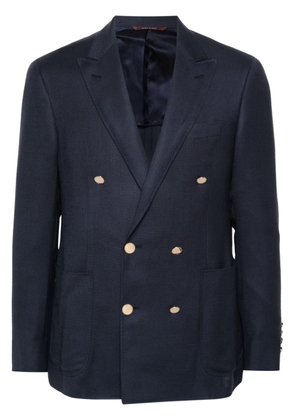 Canali double-breasted wool blazer - Blue