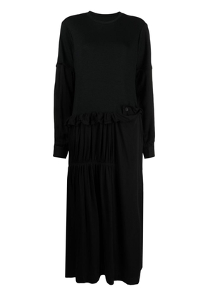 Yohji Yamamoto panelled tiered maxi dress - Black