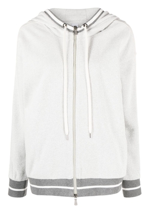 Eleventy zip-up mélange hooded jacket - Grey
