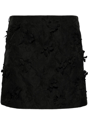 JNBY floral-appliqué miniskirt - Black
