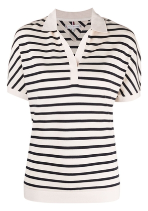 Tommy Hilfiger striped split-neck T-shirt - Neutrals