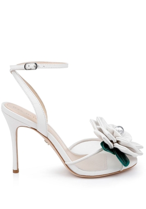 Dee Ocleppo England appliquéd leather sandals - White