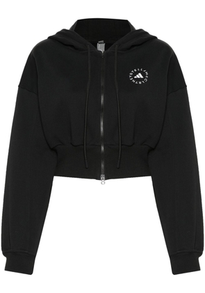 adidas by Stella McCartney logo-print hooded jacket - Black