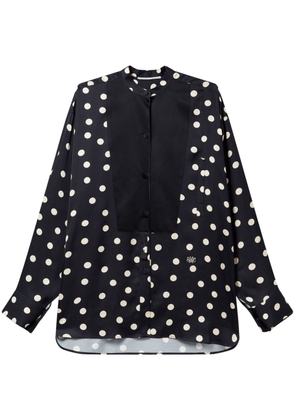Stella McCartney polka dot bib-panel blouse - Black