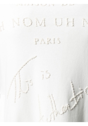 Ih Nom Uh Nit embroidered zipped hoodie - White
