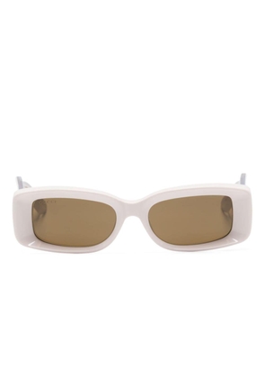 Gucci Eyewear logo-engraved rectangle-frame sunglasses - Neutrals