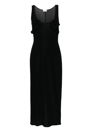 Magda Butrym floral-appliqué midi dress - Black
