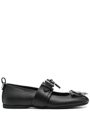 JW Anderson buckle-detail leather ballerina shoes - Black