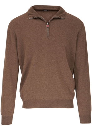 Kiton quarter-zip cashmere jumper - Brown