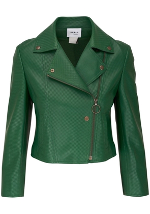 Akris Punto perforated leather biker jacket - Green