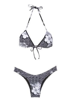 Amir Slama floral-print bikini set - Black