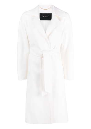 Kiton belted cashmere trench coat - White