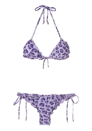 Amir Slama leopard-print two-piece bikini - Purple