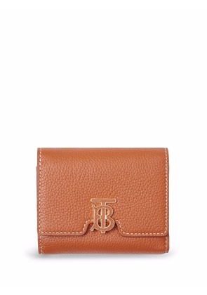 Burberry monogram grained leather wallet - Brown