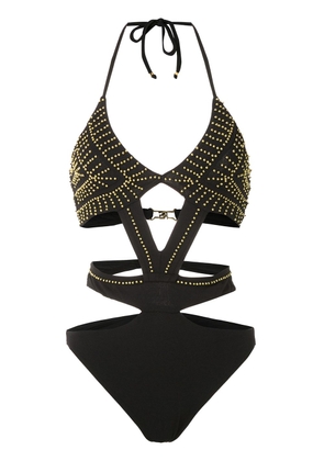 Amir Slama embroidered cut out swimsuit - Black