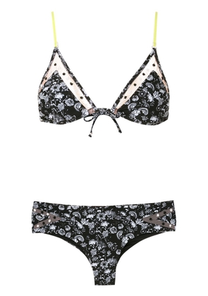 Amir Slama Margarida printed bikini set - Black