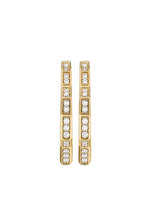 David Yurman 18kt yellow gold Stax diamond hoop earrings