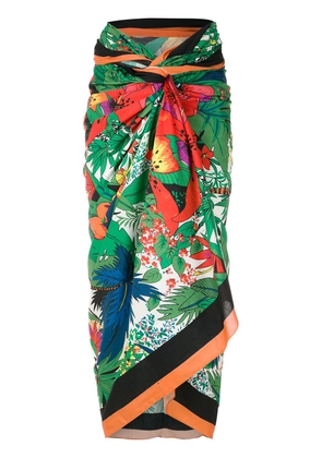 Amir Slama tropical-print sarong - Green