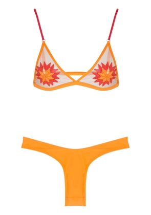 Amir Slama embroidery Sol bikini set - Orange