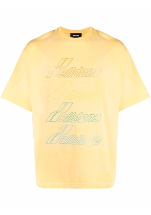 We11done logo-print cotton T-shirt - Yellow