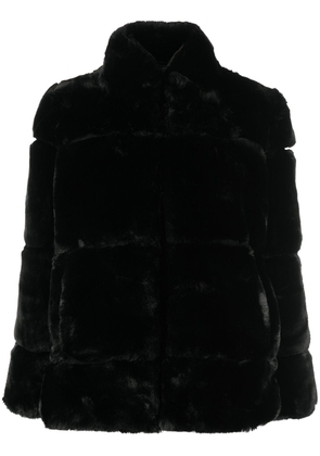 Apparis high-neck faux-fur coat - Black
